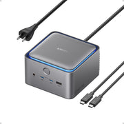 Anker Prime TB5 dock front view showing ports and compact design for neat desks