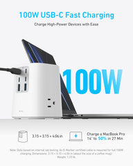 Anker vista del enchufe ultraplano y cable plano para instalación junto a pared