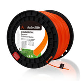 A ANLEOLIFE front spool view showing bright orange bulk line, easy bulk supply