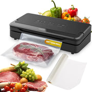 Anova Culinary sealer pro front view showing controls and benefits of quick sealing
