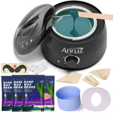 ANRUZ kit frontal mostrando calentador y accesorios para depilación rápida