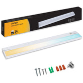 Ansen front view of 24-inch under-cabinet LED showing sleek profile and bright light