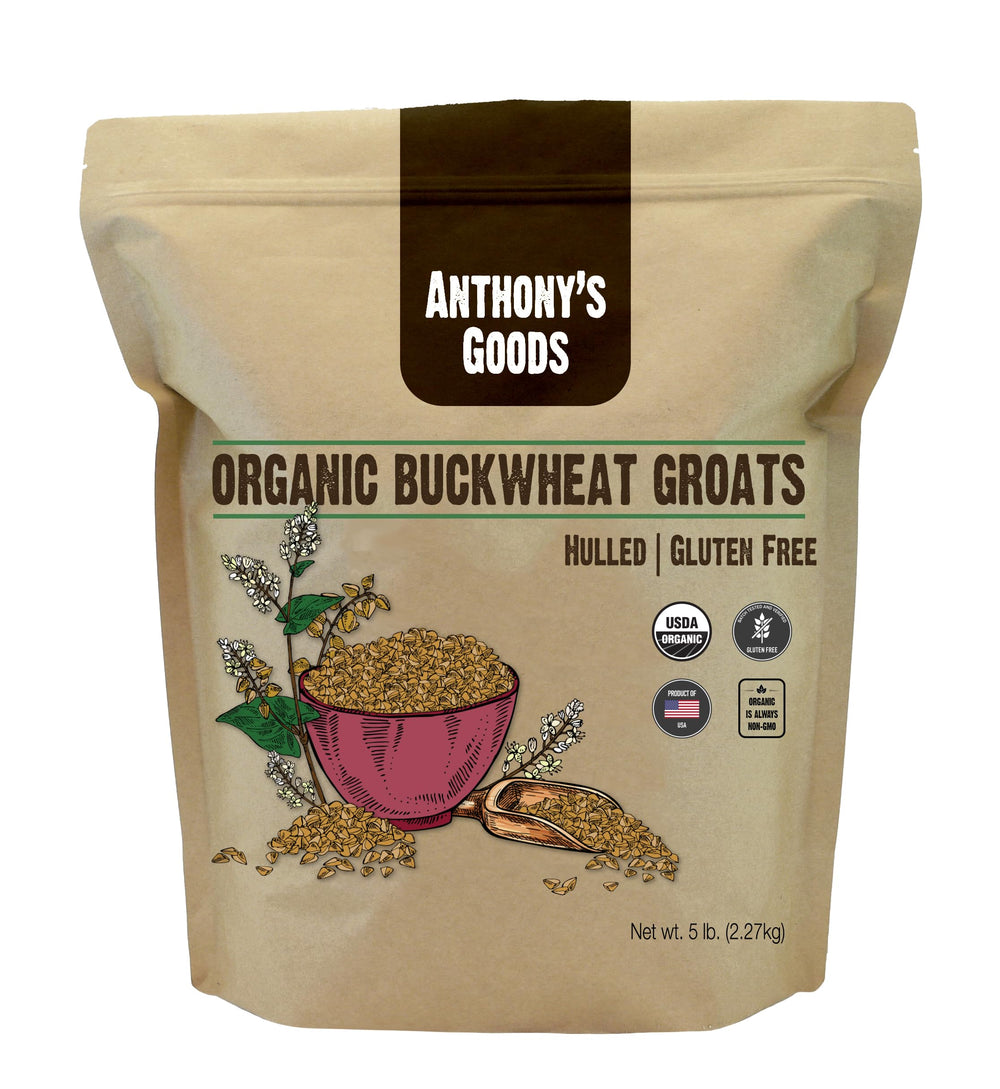 Anthony's empaque frontal 5 lb mostrando orgánico y sin gluten