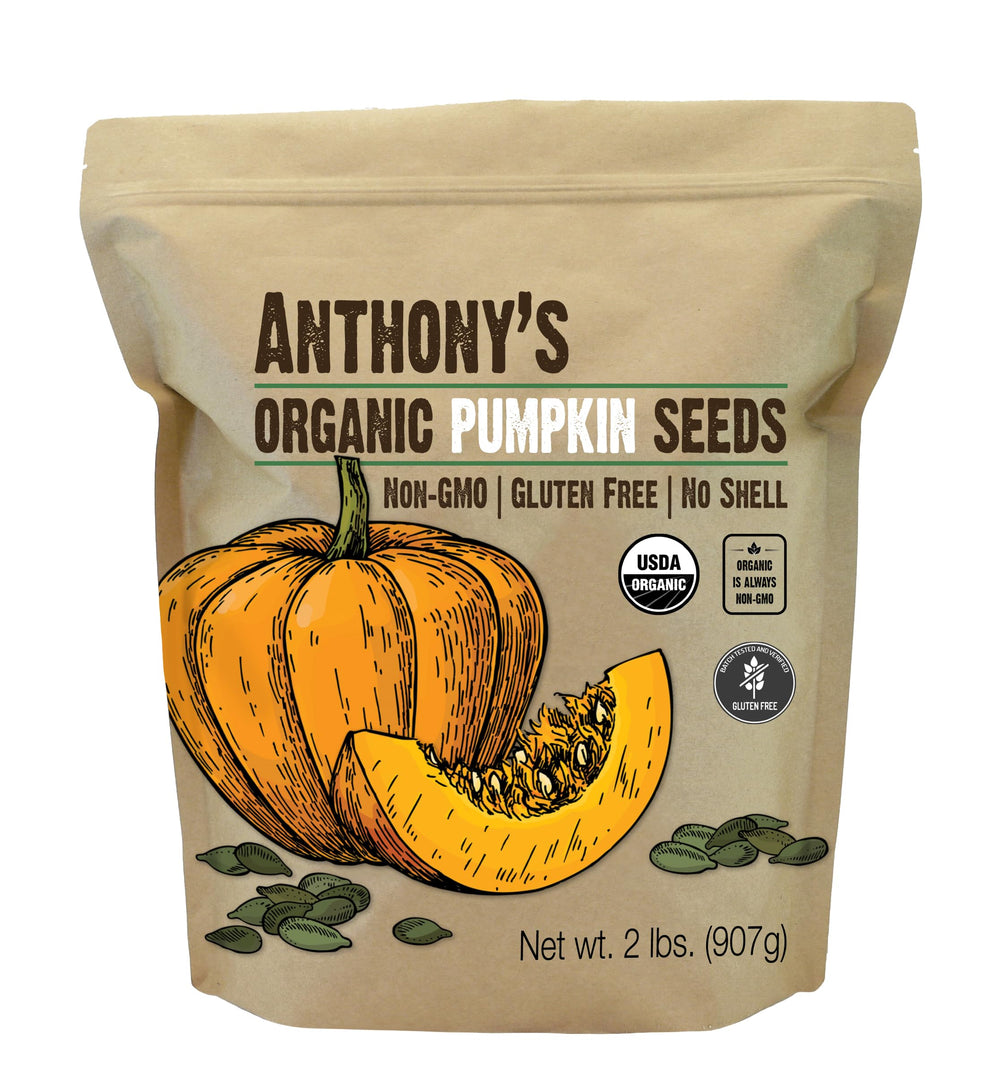 Anthony's front packaging showing 2 lb bag, clear label and organic badge for trust