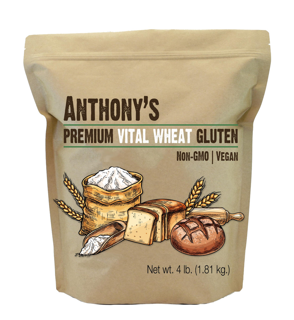 Anthony's paquete frontal mostrando 4 lb y beneficios para panes