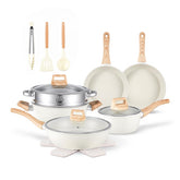 Anymark set frontal mostrando ollas y sartenes con beneficio de versatilidad