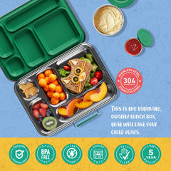 AOHEA vista interior con cinco compartimentos para comidas separadas