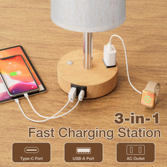aooshine puerto USB-C en la base, carga rápida y espacio organizado
