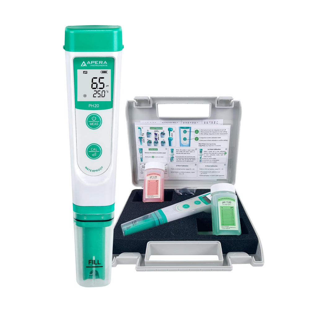 Apera PH20 front view showing controls and compact design for easy testing