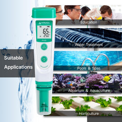Apera PH20 measuring nutrient solution in hydroponics for accurate pH