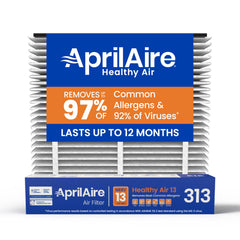 AprilAire filtro 313 frontal empaque muestra ajuste genuino