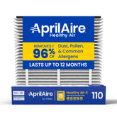 AprilAire filtro frontal en empaque mostrando ajuste genuino y confianza