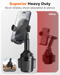APPS2Car deep clamp arms close-up demonstrating anti-shake phone grip