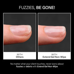 APRÉS aplicación sobre Gel‑X Tips mostrando unión limpia y duradera
