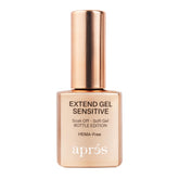 APRÉS tubo frontal mostrando adhesivo Gel‑X sin HEMA, protección para uñas sensibles