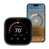 Aqara W200 front touchscreen showing temperature and quick controls for easy adjustments