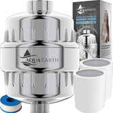 Aqua Earth front view of assembled filter showing compact design and easy install benefit