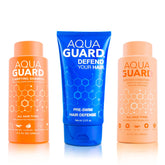 AQUA GUARD frontal del pack mostrando los tres envases y beneficios visibles