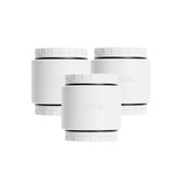Aquabliss front packaging of SFC500 3-pack showing compact box and contents, clear replacement supply