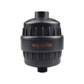 Aquabliss frontal metalizado mostrando filtro y beneficio de agua más limpia