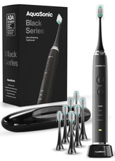 Aquasonic Black Series front view showing sleek handle and controls for powerful cleaning