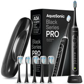 Aquasonic Black Series PRO front view showing sleek handle and controls for easy use
