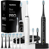 Aquasonic vista frontal del pack con accesorios y beneficios de ahorro familiar