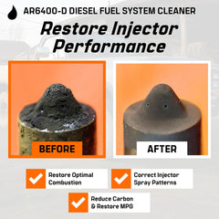Archoil AR6400-D being poured into fuel tank demonstrating easy use