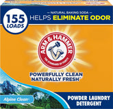 Arm & Hammer frente del empaque mostrando tamaño y aroma Alpine Clean beneficios de rendimiento