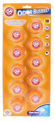 Arm & Hammer empaque frontal mostrando las 10 bolas y beneficio de control de olores