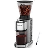 Aromaster front view showing compact grinder and controls for consistent grinding