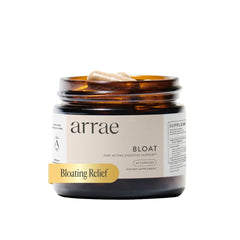 Arrae cápsulas bloat vista frontal con etiqueta clara y beneficios