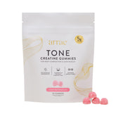 Arrae jar front view showing Tone Creatine Gummies and clear serving info