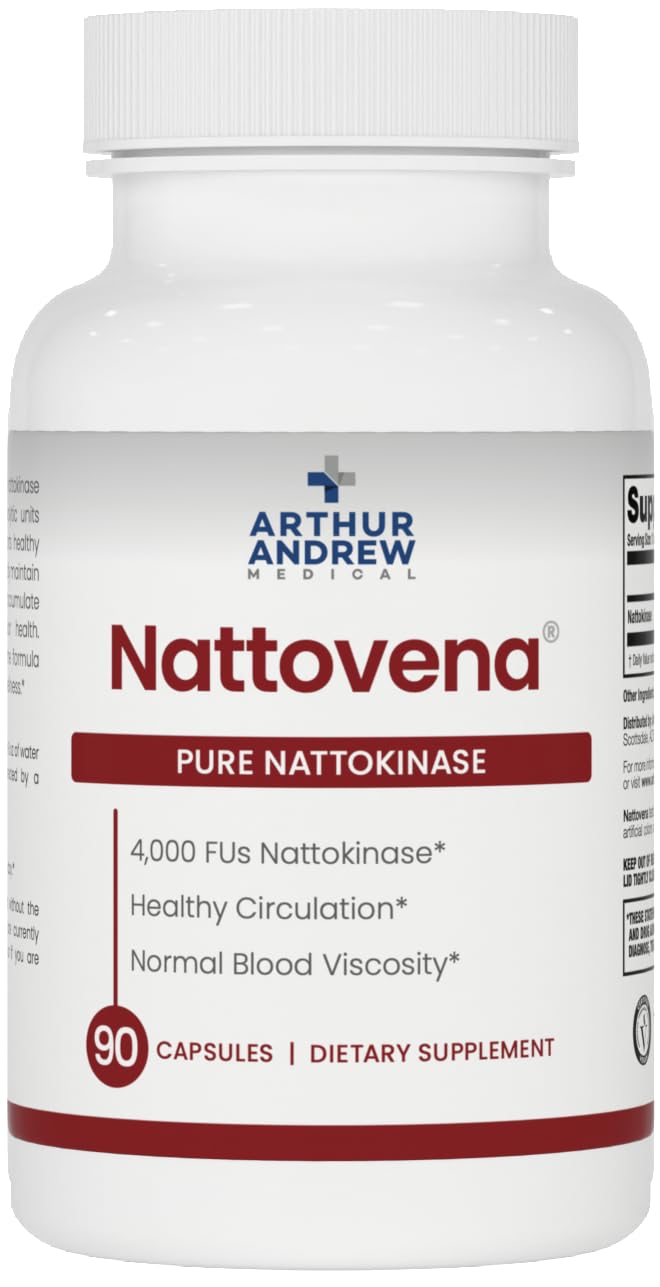Arthur Andrew Medical frasco frontal mostrando Nattovena y claridad de producto