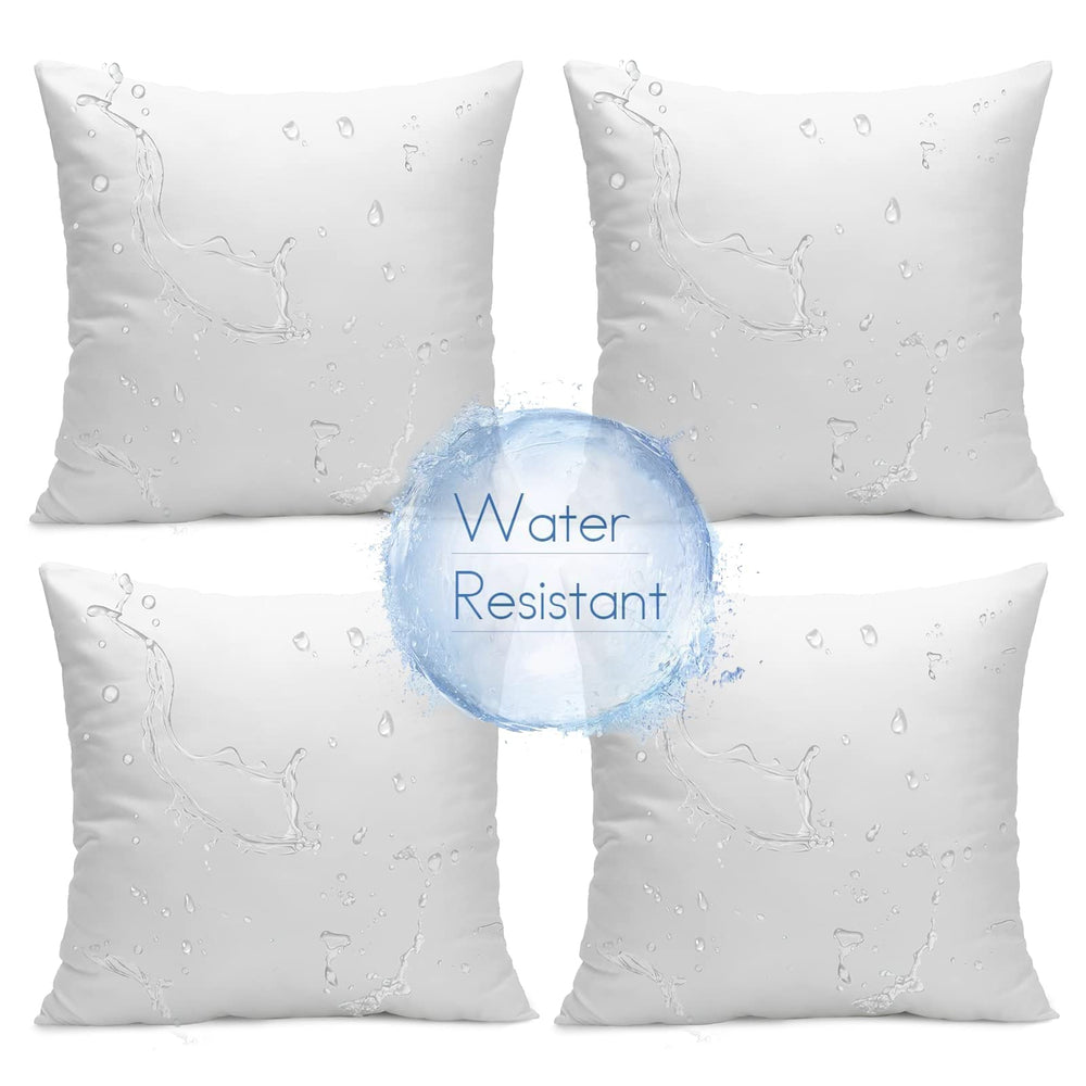 Ashler Home Deco front view of four 18x18 waterproof pillow inserts showcasing pack value