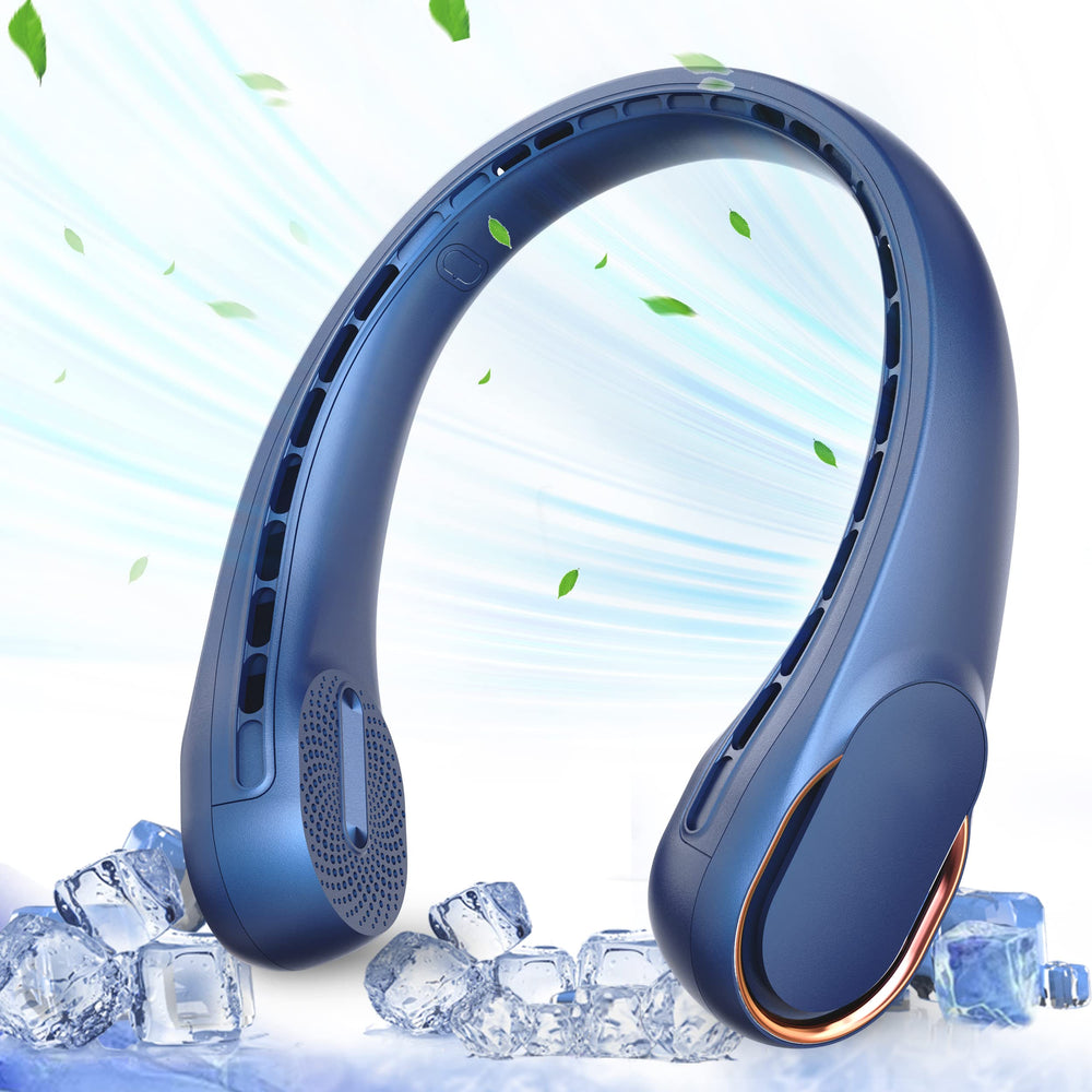 ASNUG vista frontal del ventilador de cuello mostrando diseño y ergonomía