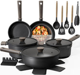 Astercook front packaging showing full 19-piece set and features