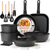 Astercook front packaging showing full 23-piece set and storage benefit