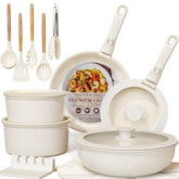 Astercook front packaging showing full 21-piece set and compact storage benefit