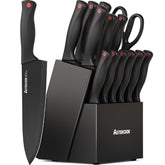 Astercook front view knife block showing organized set and convenience