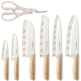 Astercook set frontal blanco mostrando las 13 piezas, ideal para cocina versátil