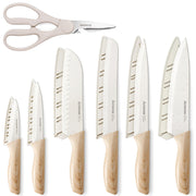 Astercook set frontal blanco mostrando las 13 piezas, ideal para cocina versátil