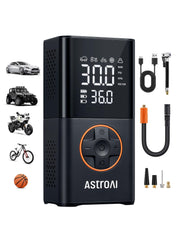 AstroAI L7 front view showing compact pump and ergonomic grip benefit portability