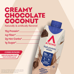 Atkins textura cremosa del batido que promete saciedad y sabor