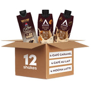 Atkins frontal del paquete Coffee Lovers mostrando variedad y conveniencia