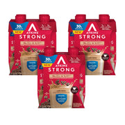 Atkins front bottle showing café latte flavor and protein benefits