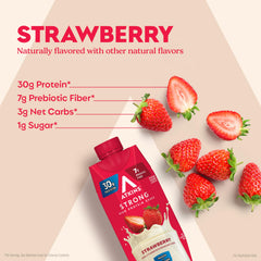 Atkins strong shake pouring close-up showing creamy texture and protein-rich consistency