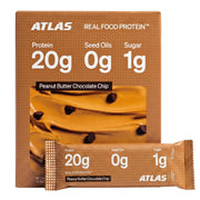 Atlas Protein Bar front packaging showing flavor and benefits