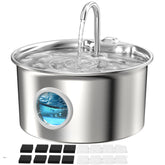 ATMZIQXR front view stainless steel fountain shows durable design and easy cleaning