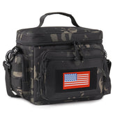 ATRIPACK front view of tactical lunch box showing durable build and pockets for organized storage
